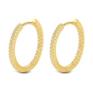 Aretes De Plata 925 Oro 18k Arracadas Zirconias Aro