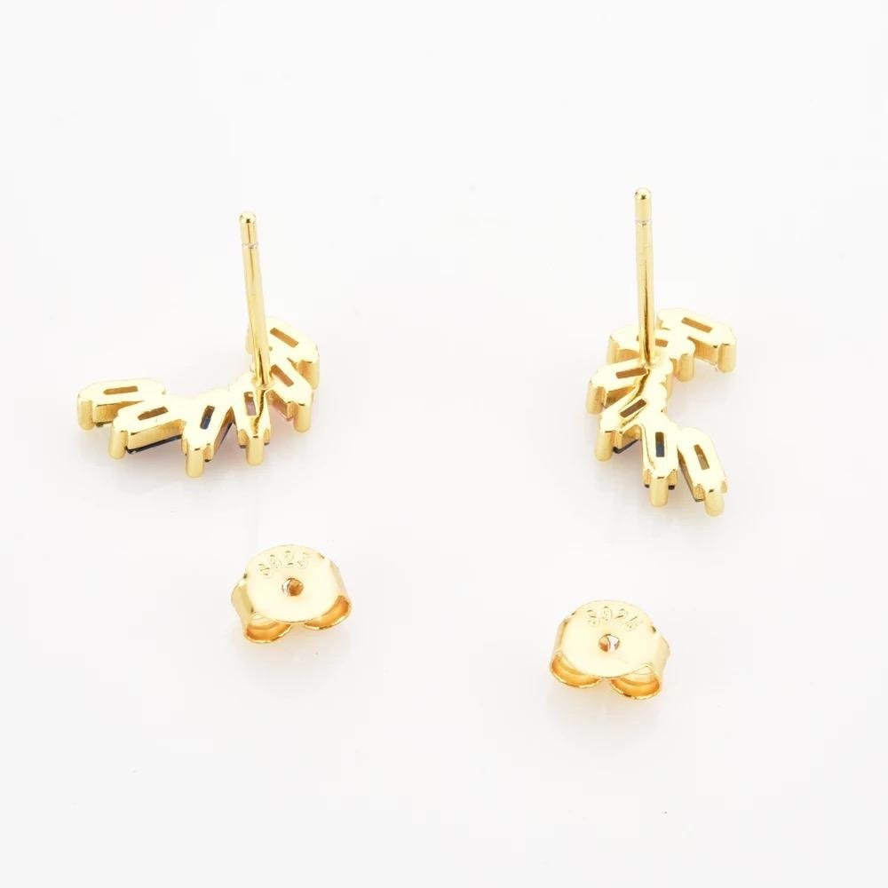 Aretes De Plata 925 Oro 18k Trepadores Multicolor Azules - Image 3