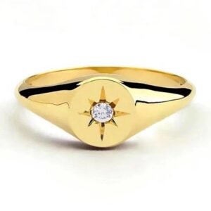 Anillo De Plata 925 Oro 18k Zirconias Elegante Talla 6, 7, 8
