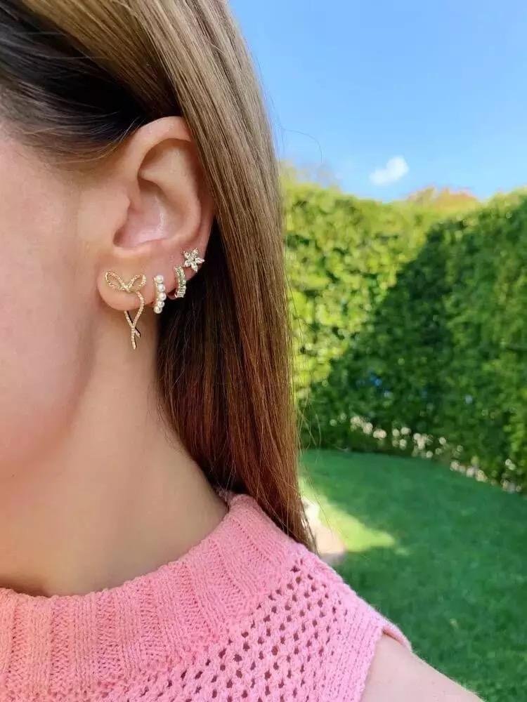 Aretes De Plata 925 Oro 18k Arracadas Con Perlas Blancas - Image 2