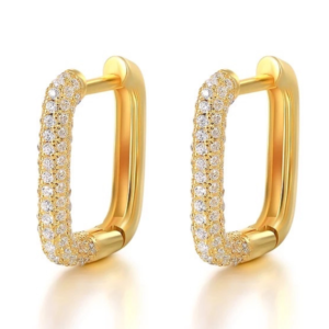 Aretes De Plata 925 Oro 18k Arracadas Zirconias Blancas