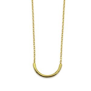 Collar Mujer Plata Ley 925 Medio Aro Baño De Oro 18k Regalo