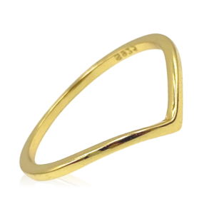 Anillo Mujer Plata .925 Dorado V Chapa De Oro 18k