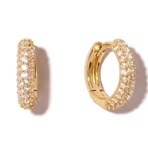 Aretes De Plata 925 Oro 18k Arracadas Zirconias Huggies