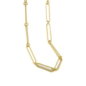 Collar Plata 925 Oro 18k Cadena Eslabones G Unitalla