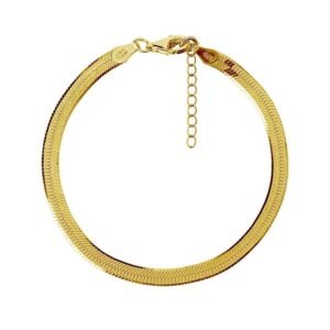 Collar Mujer Plata .925 Cadena Serpiente Chapa De Oro 18k