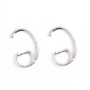 Aretes de Plata 925 Zirconias Largos Unitalla Mujer