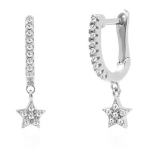 Aretes de Plata 925 Zirconias Flor Unitalla Mujer