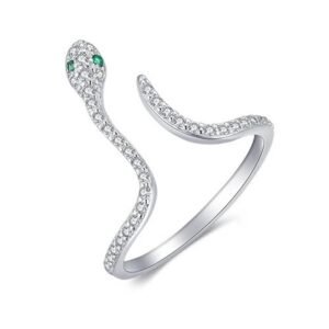 Anillo de Plata 925 Zirconias Serpiente Ajustable Mujer