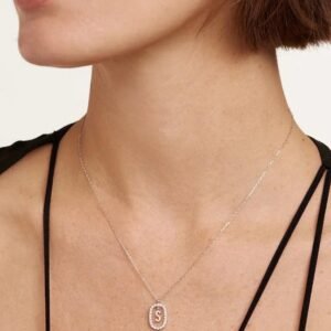 Collar de Plata 925 Zirconias Letra Y Unitalla Mujer