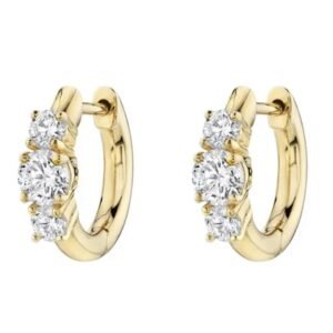 Aretes de Plata 925 Oro 18k Zirconias Aro Unitalla