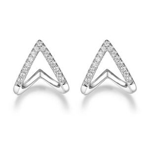 Aretes de Plata 925 Zirconias Corazón Unitalla Mujer
