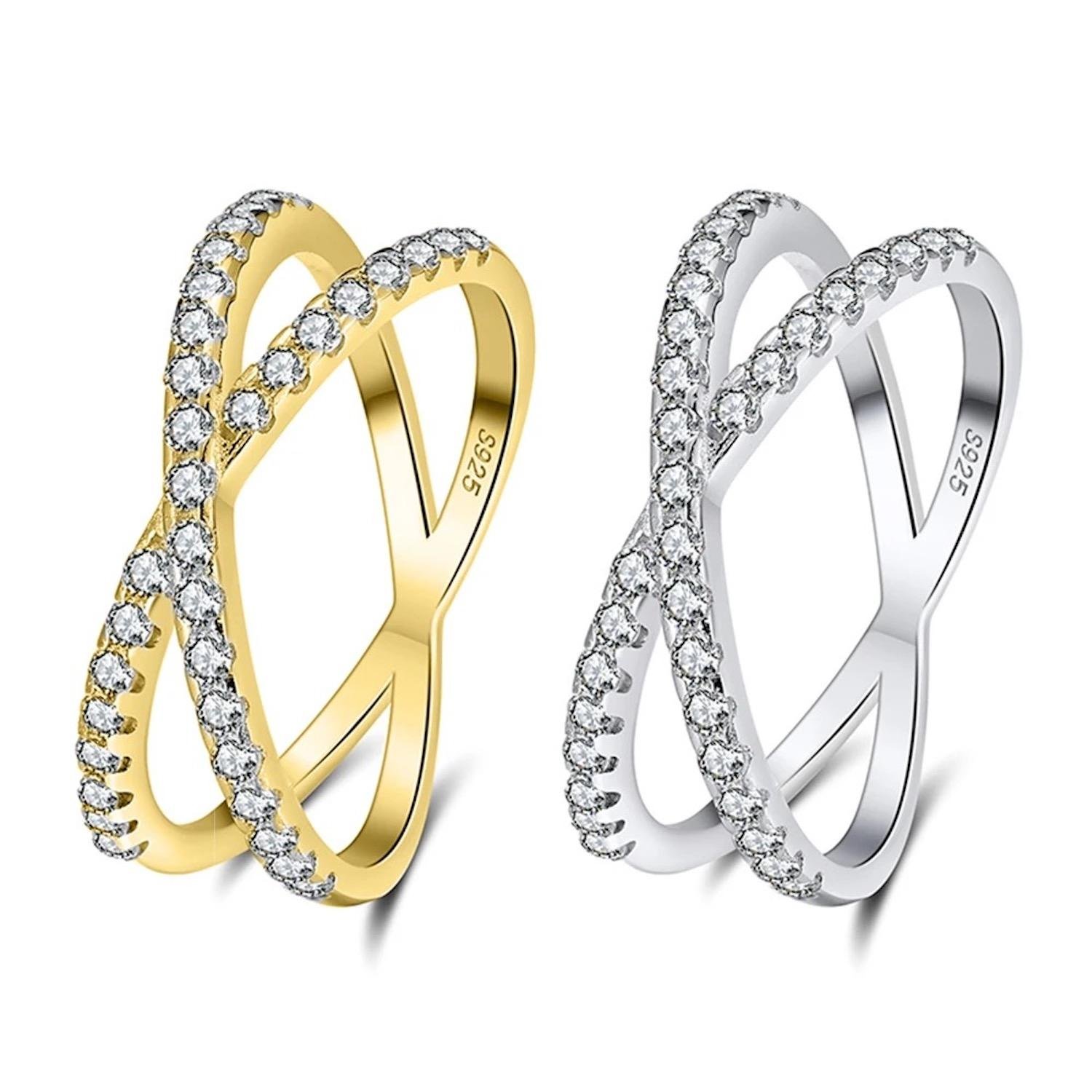 Anillo de Plata 925 Zirconias Transparentes Cruz - Image 3