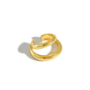 Piercing de Plata 925 Oro 18k Doble Ear Cuff Argolla
