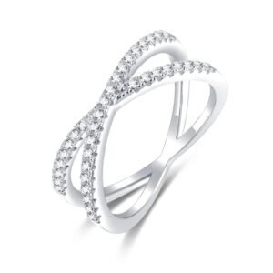 Anillo de Plata 925 Zirconias Transparentes Cruz