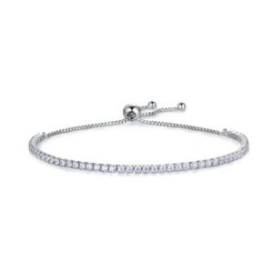 Pulsera Plata 925 Transparente Zirconias De Tenis Unitalla