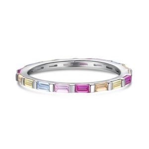 Anillo de Plata 925 Zirconias Multicolor Fino