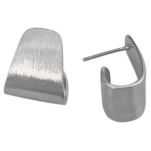 Aretes de Plata de Ley 925 Rectangulares Finos Plateados