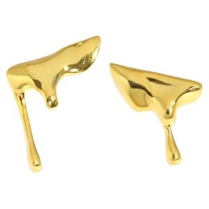 Aretes De Plata 925 Oro 18k Miel Pendientes