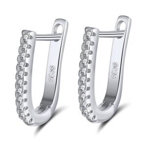 Aretes De Plata 925 Arracadas Rodeadas De Zirconias Mujer