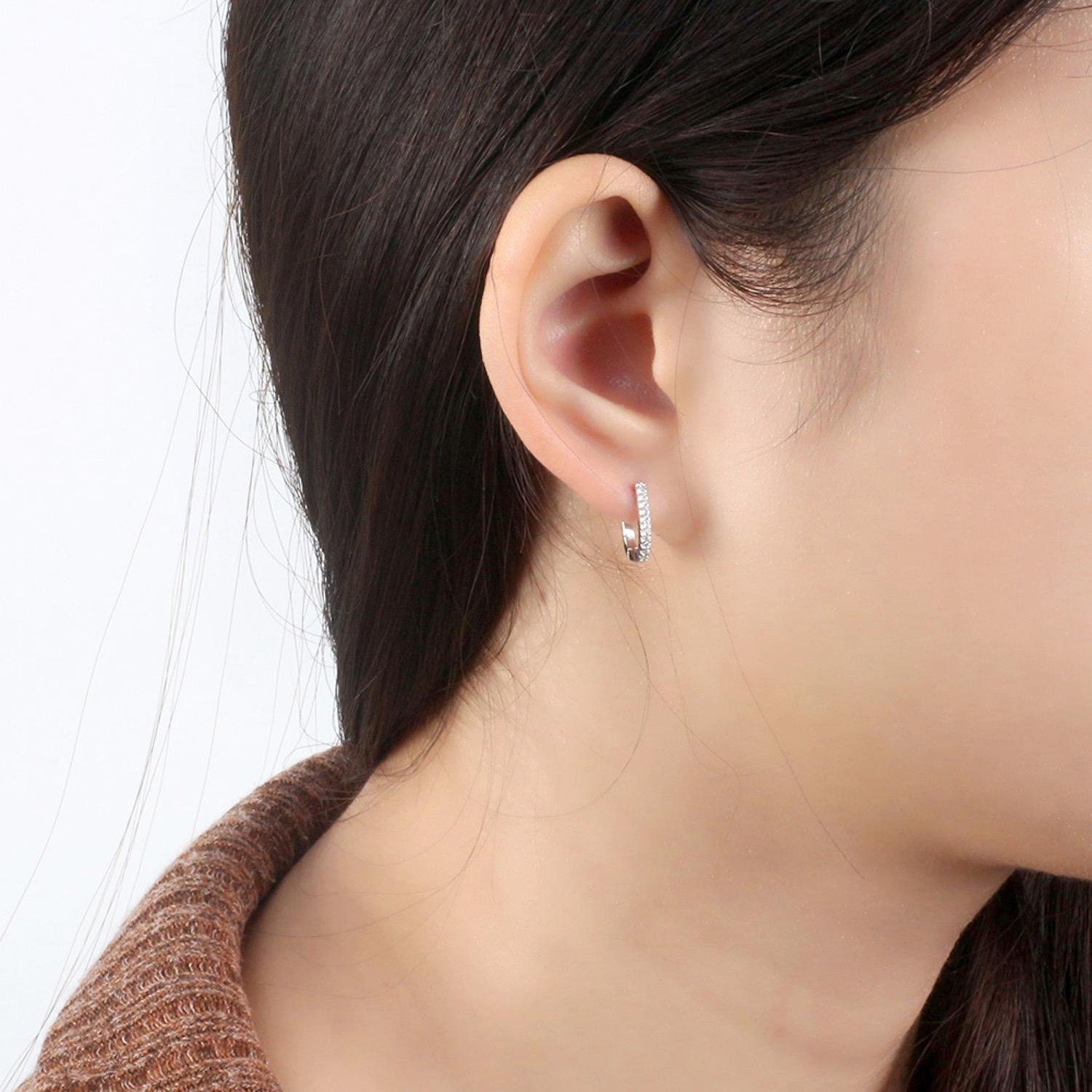 Aretes De Plata 925 Arracadas Rodeadas De Zirconias Mujer - Image 6