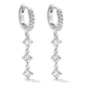 Aretes de Plata 925 con Zirconias Largos Unitalla