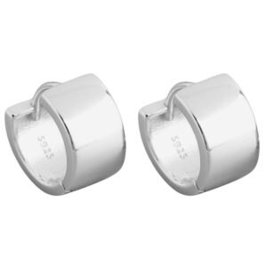 Aretes de Plata 925 Huggies Unisex Grandes Aro