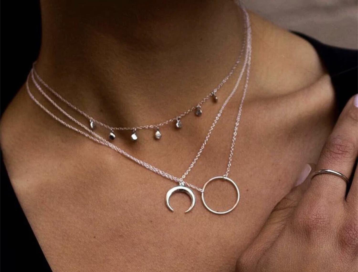Collar Mujer Plata De Ley 925 Luna Regalo - Image 3
