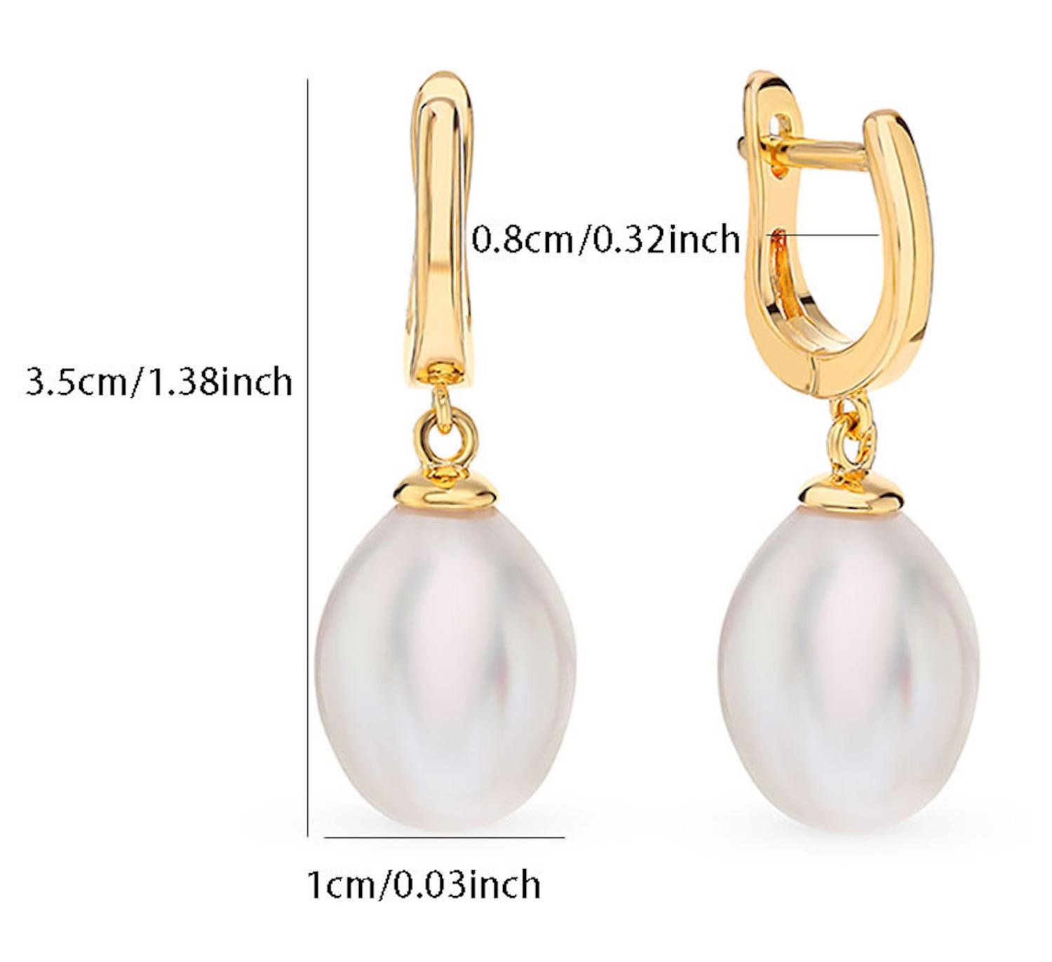 Aretes De Plata 925 Oro 18k Arracadas Perlas Blanco Mujer - Image 5