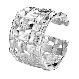 Arete de Plata 925 Ear Cuff Vintage de Red Argolla Clip
