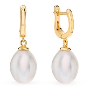 Aretes De Plata 925 Oro 18k Arracadas Perlas Blanco Mujer
