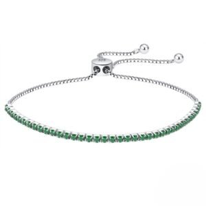 Pulsera de Plata 925 Perlas Azul Cuentas Ajustable