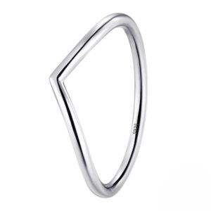 Anillo de Plata 925 en Forma de V