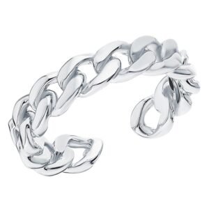 Anillo Elegante De Plata 925 Eslabones Ajustable Grueso