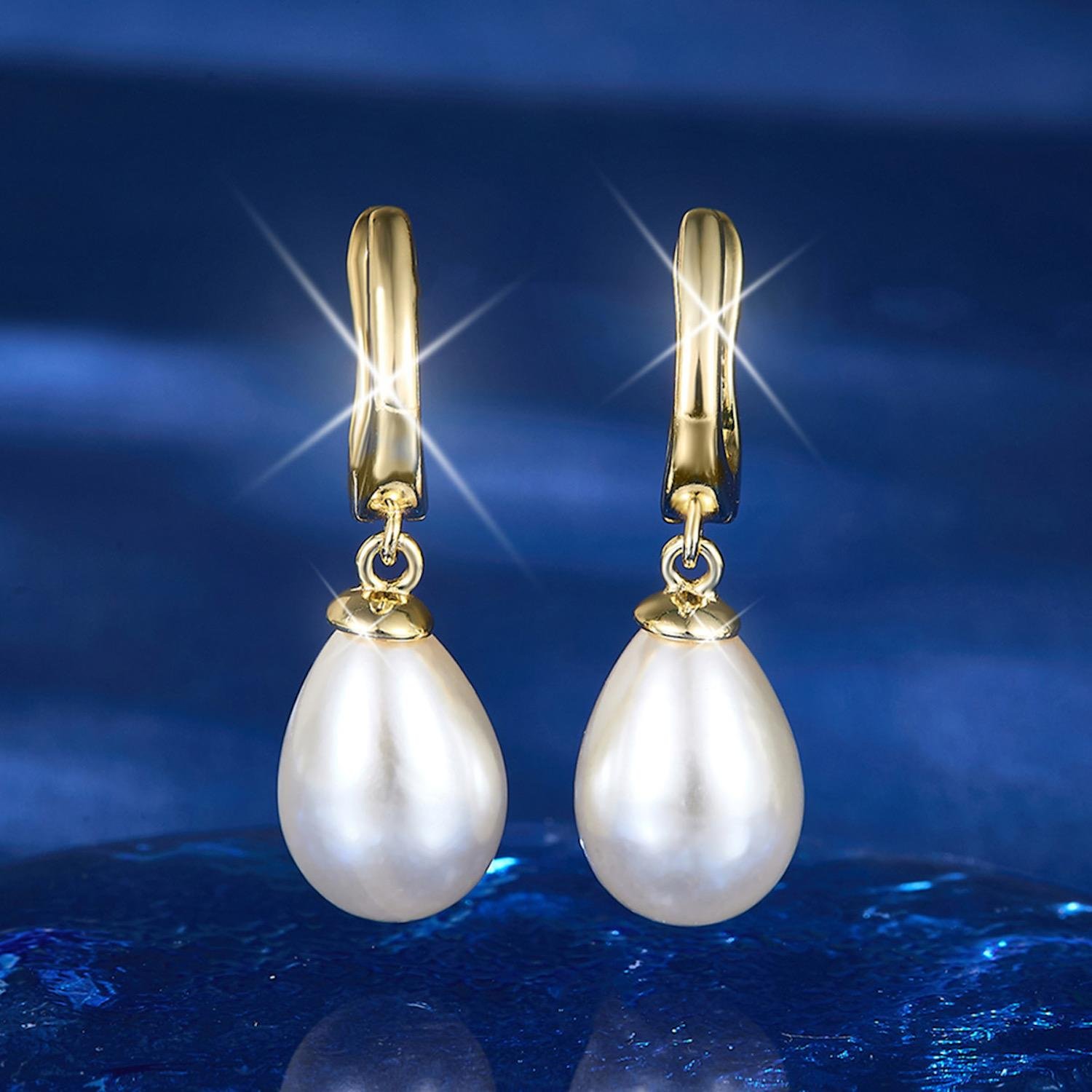 Aretes De Plata 925 Oro 18k Arracadas Perlas Blanco Mujer - Image 2