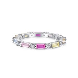 Anillo de Plata 925 Zirconias Multicolor Fino