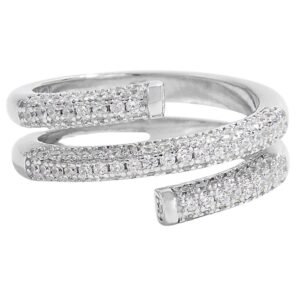 Anillo de Plata 925 Espiral Gruesa con Zirconias
