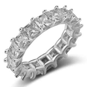 Anillo de Plata 925 Transparente Zirconias Grueso